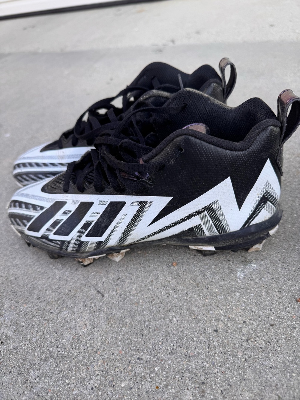 Adidas Black and White Youth Cleats - Graphic Design